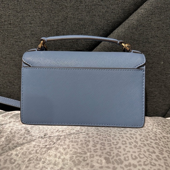 Tory Burch Emerson Mini Top Handle Bag in Blue Yonder - Picture 3 of 11